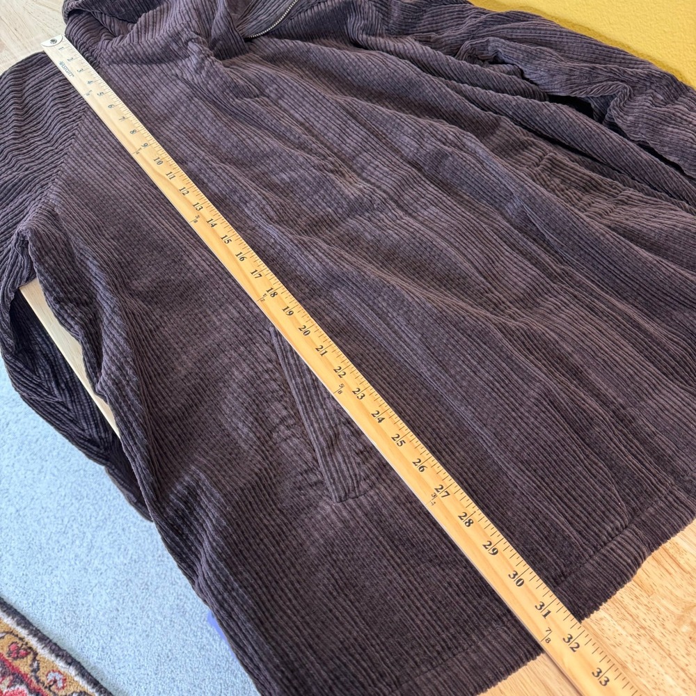 Eileen Fisher Organic Cotton Corduroy Jacket 2X Brown Funnel Neck Zip Up Earthy - Picture 10 of 11
